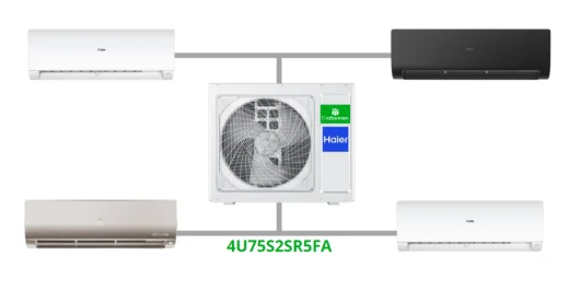 Комплект на 4 комнаты по 25, 25, 25, 35 м² мульти-сплит системы Haier 4U75S2SR5FA(Flexis)