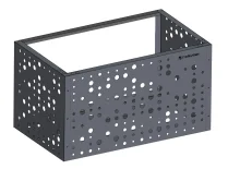 Декоративная корзина 1000х600х600 (ШхГхВ) Горох (темно-серый RAL 7024, толщина 0,7мм) уголки 1мм