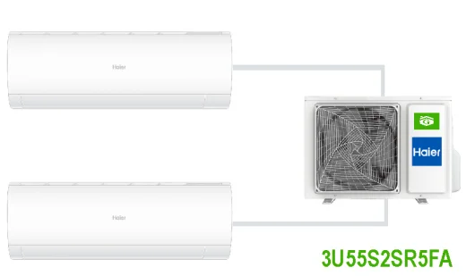 Комплект на 2 комнаты по 20, 35м² мульти-сплит системы Haier 3U55S2SR5FA