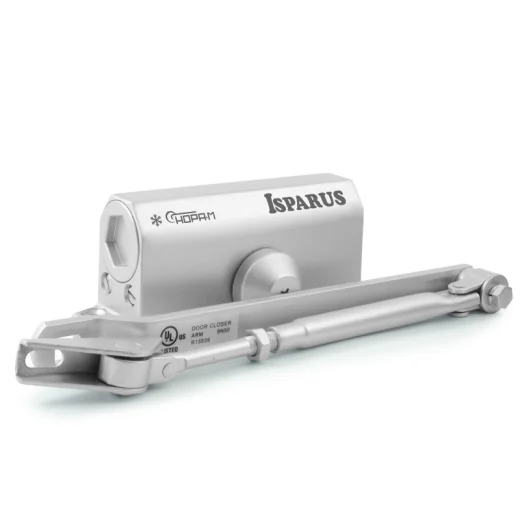 Доводчик НОРА-М 410 F ISPARUS фиксация (от 15 до 60кг) (серебро) морозостойкий