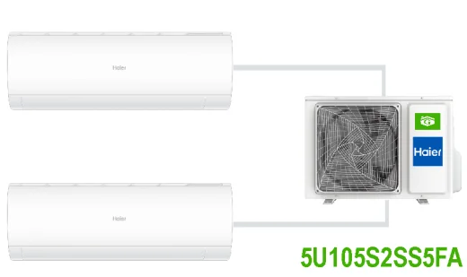 Комплект на 2 комнаты по 25, 58 м² мульти-сплит системы Haier 5U105S2SS5FA
