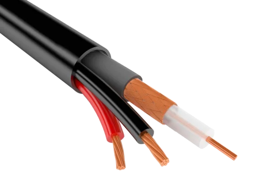 Кабель комбинированный КВК 2х0,75 (200м) с тросом черный