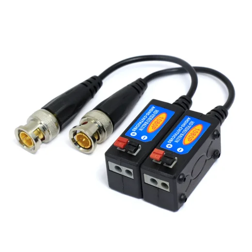 Приемопередатчик №1 8MPX видеосигнала по витой паре Video Вalun BNC под зажим, CVI, AHD 400м