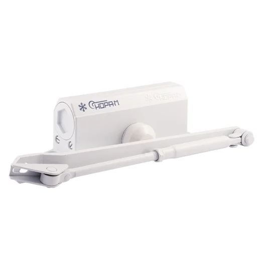 Доводчик НОРА-М №3S F фиксация бол. (до 80кг) (белый) морозостойкий