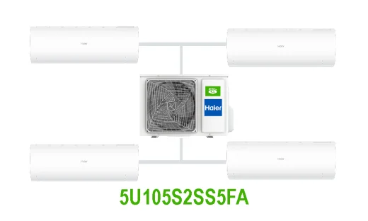 Комплект на 4 комнаты по 20, 20, 25, 25 м² мульти-сплит системы Haier 5U105S2SS5FA