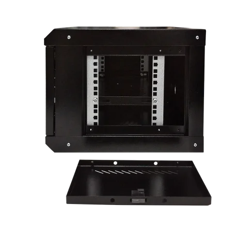 Шкаф телекоммуникационный ST-NC6U01 (ЧЕРНЫЙ) С ПОЛКОЙ (версия 2)