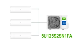Комплект на 3 комнаты по 25, 25, 42 м² мульти-сплит системы Haier 5U125S2SN1FA