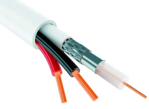 Кабель комбинированный КВК 2х0,5 (200м) экранированный белый